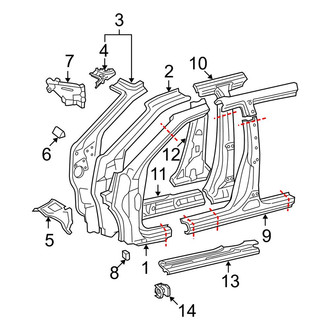 Toyota OE - Pillars, Rocker & Floor - Center Pillar & Rocker