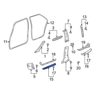 Toyota OE - Front Left Liftgate Trim Scuff Plate