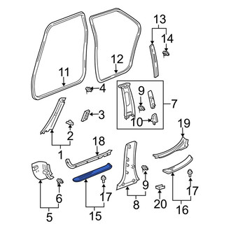 Toyota OE - Front Right Liftgate Trim Scuff Plate
