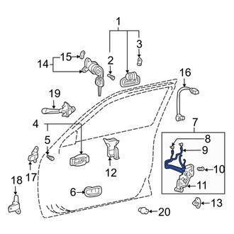 Toyota OE - Front Left Door Latch Cable