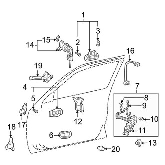 Toyota OE - Front Door - Lock & Hardware