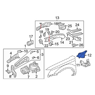 Toyota OE - Left Fender Apron Seal