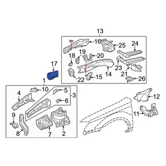 Toyota OE - Front Right Bumper Impact Bar Bracket