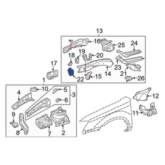 Toyota OE - Front Left Frame Rail End
