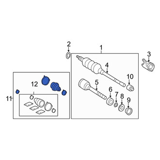 Toyota OE - Front Left Outer CV Joint Boot Kit