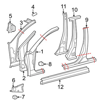 Toyota OE - Pillars, Rocker & Floor - Center Pillar & Rocker