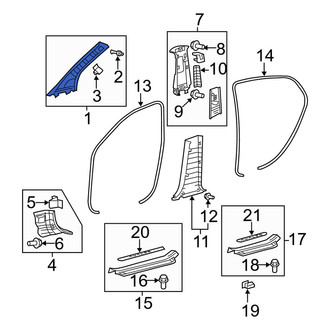 Toyota OE - Left Body A-Pillar Trim Panel