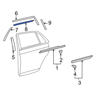 Toyota OE - Rear Right Upper Trim Stripe Tape