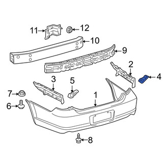 Toyota OE - Rear Right Bumper Cover Support Rail