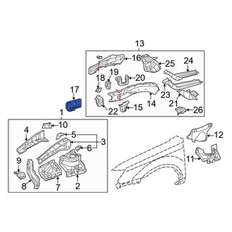 Toyota OE - Front Left Upper Frame Rail End