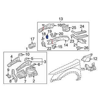 Toyota OE - Front Right Frame Side Member Reinforcement