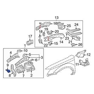 Toyota OE - Front Right Fender Closing Plate