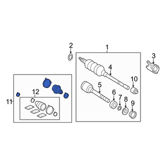 Toyota OE - Front Right Outer CV Joint Boot Kit