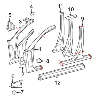 Toyota OE - Pillars, Rocker & Floor - Center Pillar & Rocker