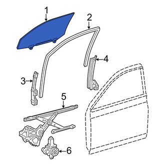 Toyota OE - Rear Left Door Glass