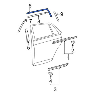 Toyota OE - Rear Right Black Out Tape