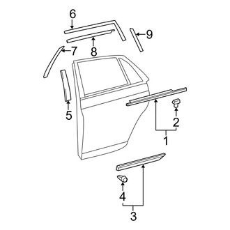 Toyota OE - Rear Door - Exterior Trim