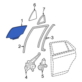 Toyota OE - Rear Right Rearward Door Glass