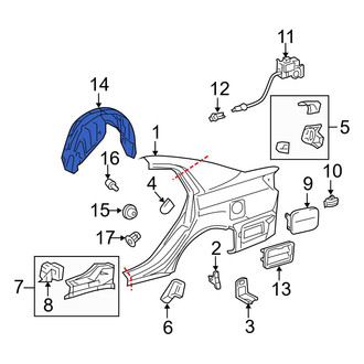 Toyota OE - Rear Right Quarter Panel Splash Shield