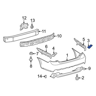 Toyota OE - Rear Right Bumper Cover Support Rail