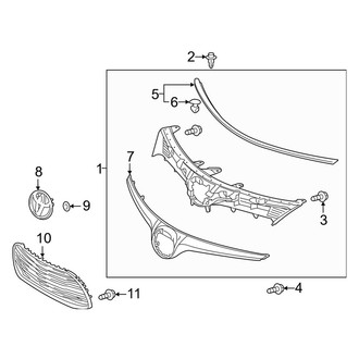 Toyota OE - Front Bumper & Grille - Grille & Components