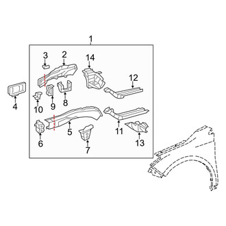 Toyota OE - Fender - Structural Components & Rails (Lower Rail Components)