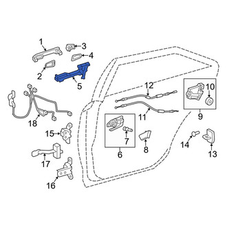 Toyota OE - Rear Right Exterior Door Handle Base