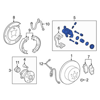 Toyota OE - Rear Left Disc Brake Kit