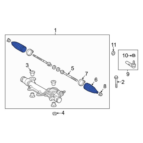 Rack and Pinion Bellows