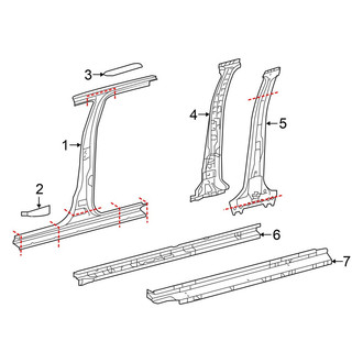 Toyota OE - Cab - Center Pillar & Rocker (Limited / SR / SR5 / TRD Off-Road / TRD Pro / TRD Sport Double Cab)