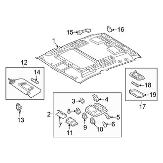 Toyota OE - Cab - Interior Trim (Headliner & Components, With Sunroof), (Double Cab)