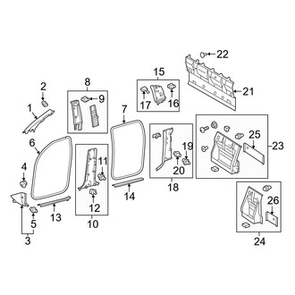 Toyota OE - Cab - Interior Trim (Side & Rear Panels), (Limited / SR / SR5 / Trail / TRD Off-Road / TRD Pro / TRD Sport Double Cab)