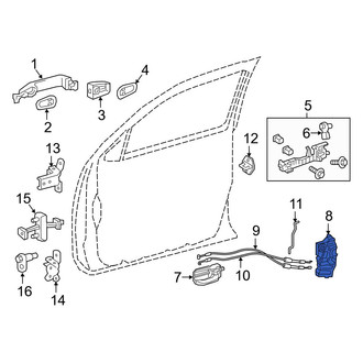 Toyota OE - Front Left Door Latch Assembly