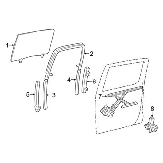 Toyota OE - Rear Door - Glass & Hardware (Limited / SR / SR5 / TRD Off-Road / TRD Sport Double Cab)