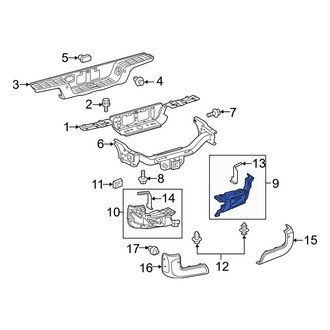 Toyota OE - Rear Right Bumper Cover Support Rail