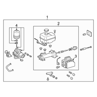 Toyota OE - Cab - Components on Dash Panel (With Hydraulic Booster), (Double Cab)