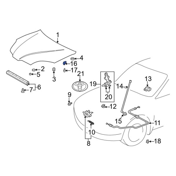 Hood Prop Rod Clip