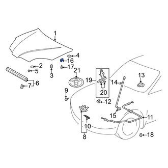 Toyota OE - Hood & Trunk Prop Rod Bracket