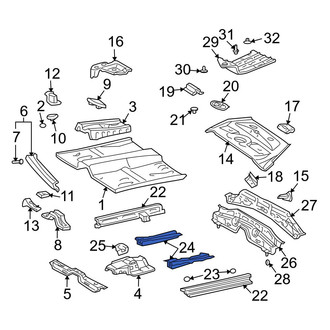 Toyota OE - Right Floor Side Rail Reinforcement