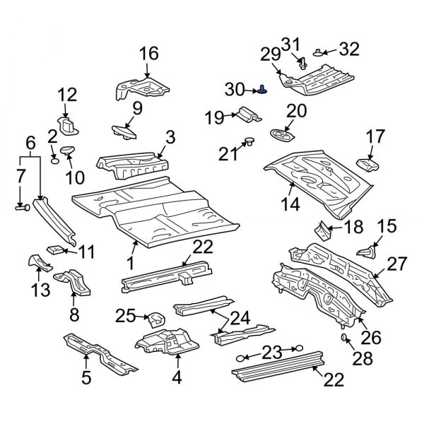 Floor Pan Heat Shield Bolt