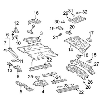 Toyota OE - Pillars, Rocker & Floor - Floor & Rails