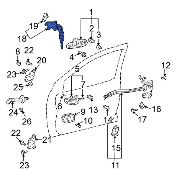 Toyota OE 6905147030 Front Right Door Lock Cylinder