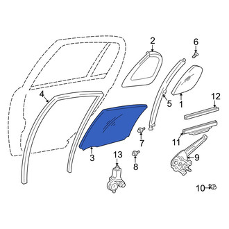 Toyota OE - Front Right Door Glass