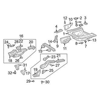 Toyota OE - Rear Body & Floor - Floor & Rails
