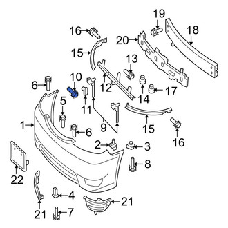 Toyota OE - Front Bumper Cover Support Rail Bolt