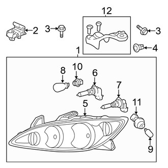 Toyota OE - Front Lamps - Headlamp Components