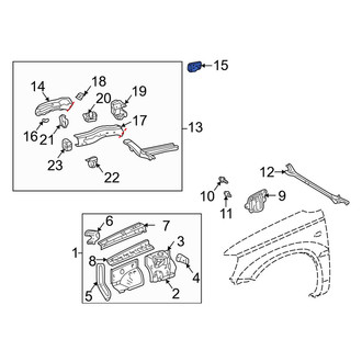 Toyota OE - Front Left Bumper Impact Bar Bracket