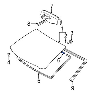 Toyota OE - Front Upper Windshield Frame Weatherstrip Seal