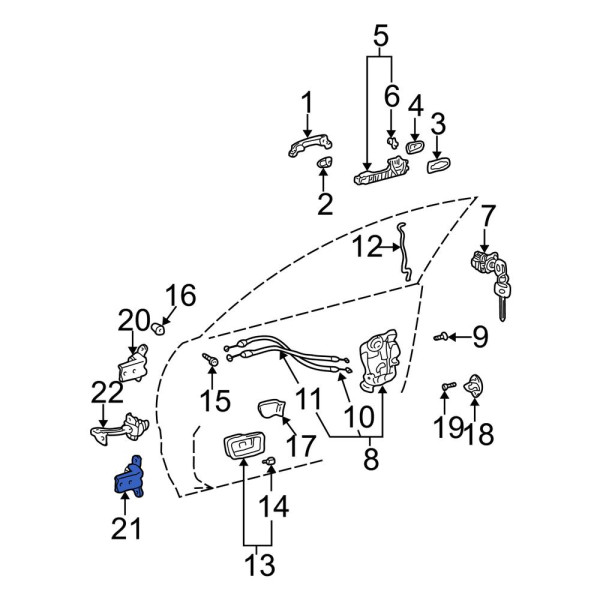 Toyota OE 68730AC010 - Front Right Lower Door Hinge