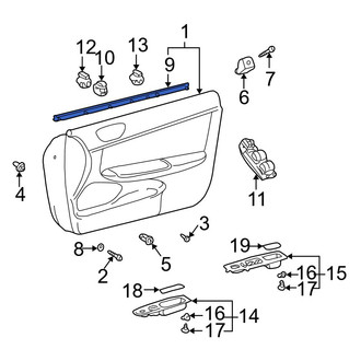 Toyota OE - Front Left Inner Door Window Belt Weatherstrip